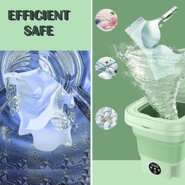ZYNTO 11LPortable Mini Washing Machine, Foldable Washing Machine Top Load Fully Automatic with 3 Modes Spinner and Dryer, Semi Automatic Bucket Washer for Travel, Home, Baby Clothes (Multi)