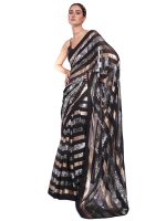Pandadi Saree Women's Georgette Embroidery Sequance Work Saree With UnstitChed Blouse Piece