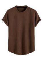 GRECIILOOKS T Shirt for Men Cotton | Textured Oversized Fit Men t-Shirt | Round Neck Half Sleeve Men t-Shirt