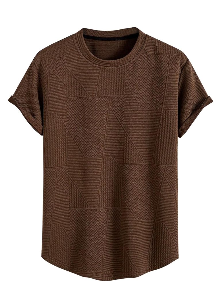 GRECIILOOKS T Shirt for Men Cotton | Textured Oversized Fit Men t-Shirt | Round Neck Half Sleeve Men t-Shirt