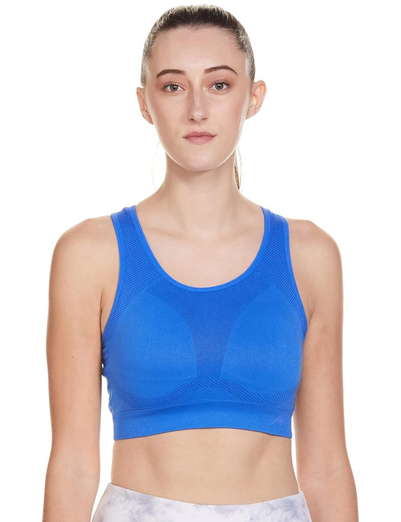 Amazon Brand - Symactive Women's Polyester Blend Lightly Padded Wire Free Sports Bra