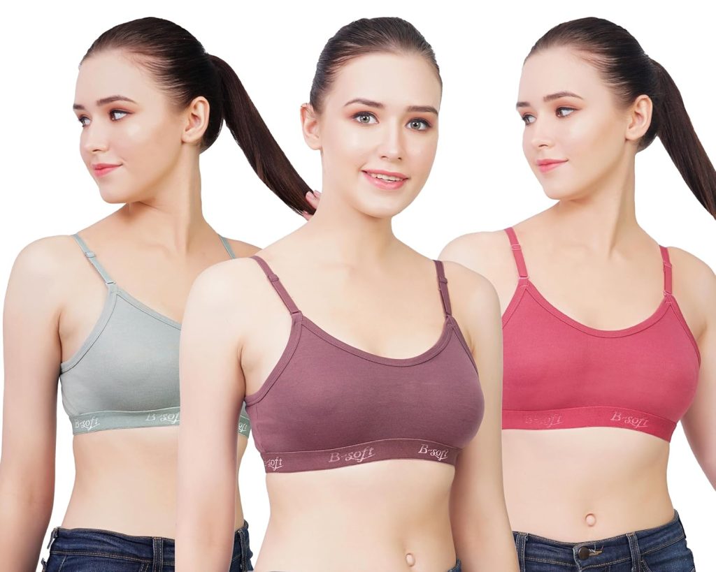 B-SOFT Medium Impact Sports Bra for Women | Daily Use | Non-Wired | Non-Padded | Seamless Bra | Full Coverage | Suitable for Gym,Yoga,Workout