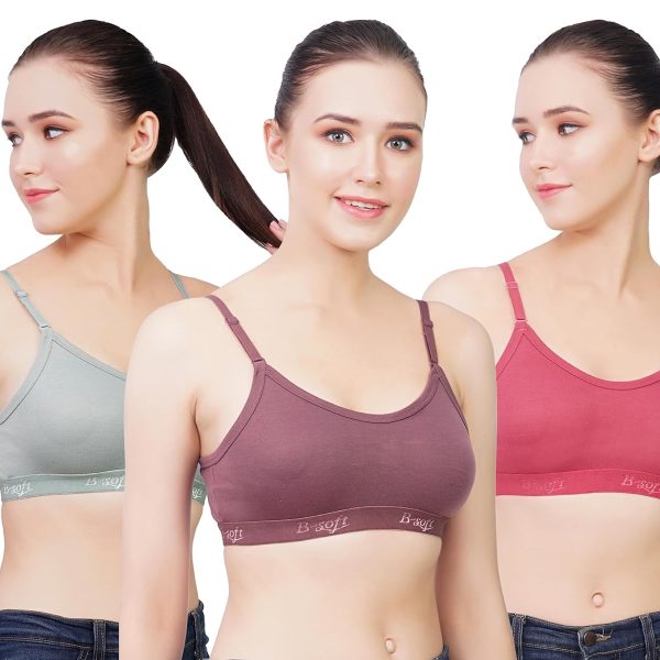 B-SOFT Medium Impact Sports Bra for Women | Daily Use | Non-Wired | Non-Padded | Seamless Bra | Full Coverage | Suitable for Gym,Yoga,Workout
