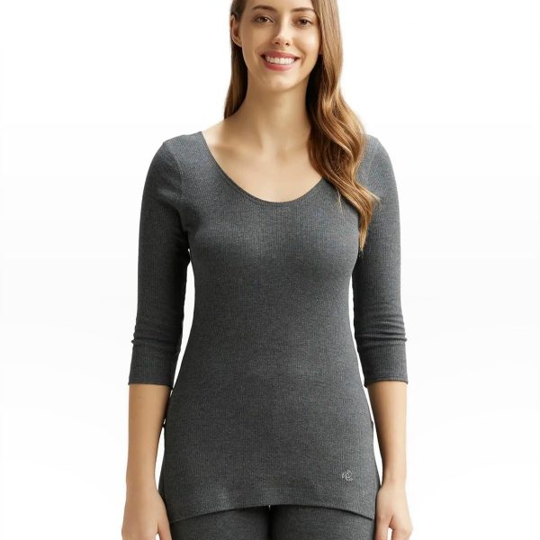 Jockey 2503 Women's Super Combed Cotton Rich Three Quarter Sleeve Slim Fit Thermal Top with Stay Warm Technology
