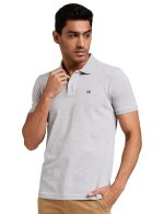 Arrow Men's Solid Half Sleeve Regular Fit Anti-Curling Cotton Polo T-Shirt