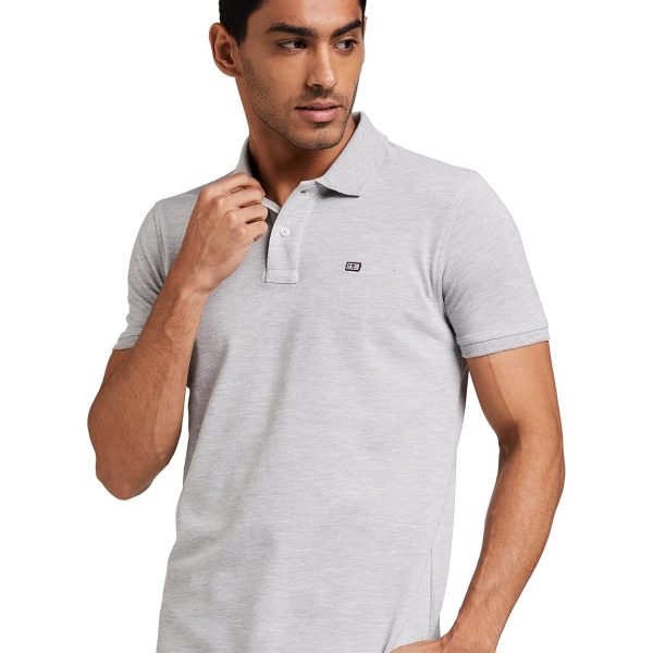 Arrow Men's Solid Half Sleeve Regular Fit Anti-Curling Cotton Polo T-Shirt