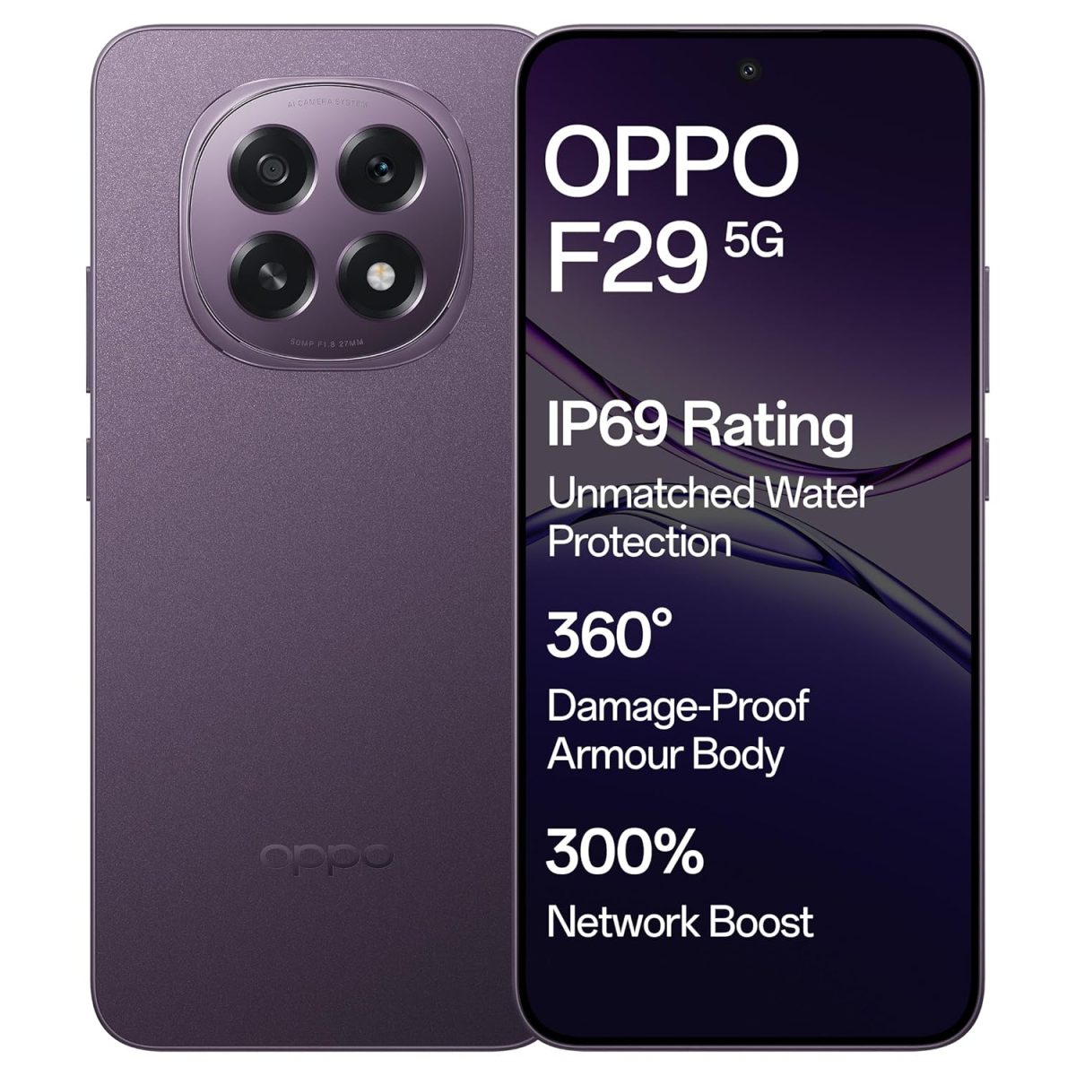 OPPO F29 5G (Solid Purple, 8GB RAM, 128GB Storage) with No Cost EMI/Additional Exchange Offers