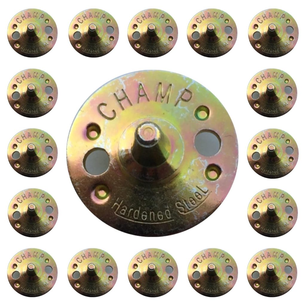 22 Yards Full Metal Cricket Shoes Spikes Nails (Golden)
