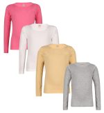 SINI MINI Sinimini Girls Plain Full Sleeve Girls top (Pack of 4)