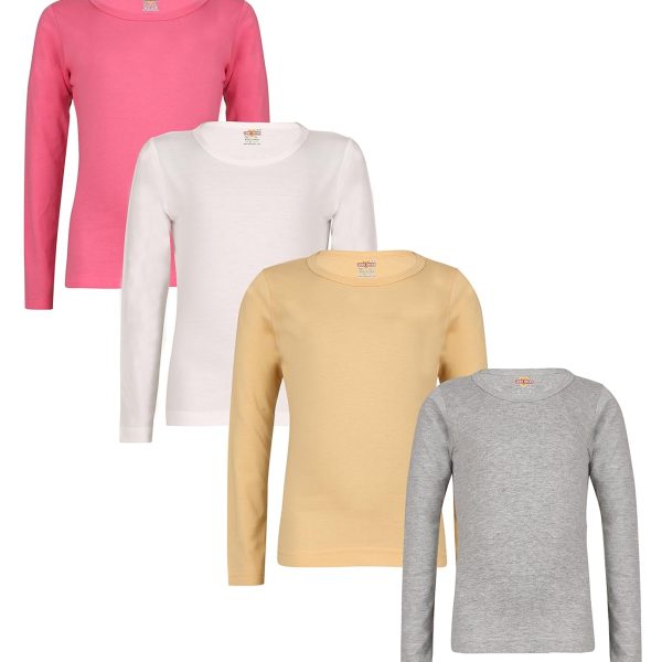 SINI MINI Sinimini Girls Plain Full Sleeve Girls top (Pack of 4)