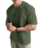 SHODOX Mens Solid Dotted Unique Design Oversized Tshirt for Men - Round Neck Loose Fit Drop Shoulder Mens T-Shirt
