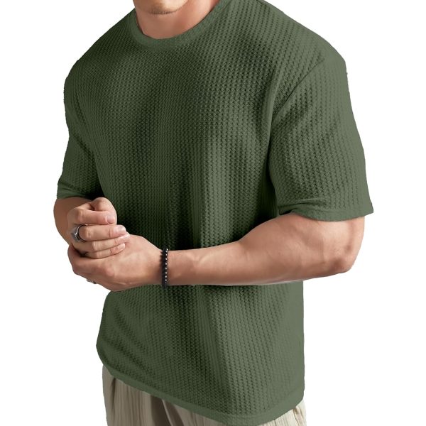 SHODOX Mens Solid Dotted Unique Design Oversized Tshirt for Men - Round Neck Loose Fit Drop Shoulder Mens T-Shirt