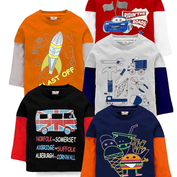 Kuchipoo Boys Full Sleeves Regular Fit Cotton T-Shirt