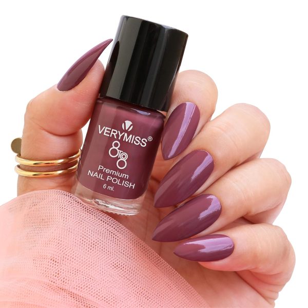 VERYMISS Premium Glossy Nail Polish 6ml | Smooth Application | Quick Drying | Paraben Free | Ultra Long Lasting Nail Paints - Pack of 1 (Grape)
