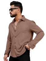 Men's Regular Fit Poly Popcorn Casual Shirt