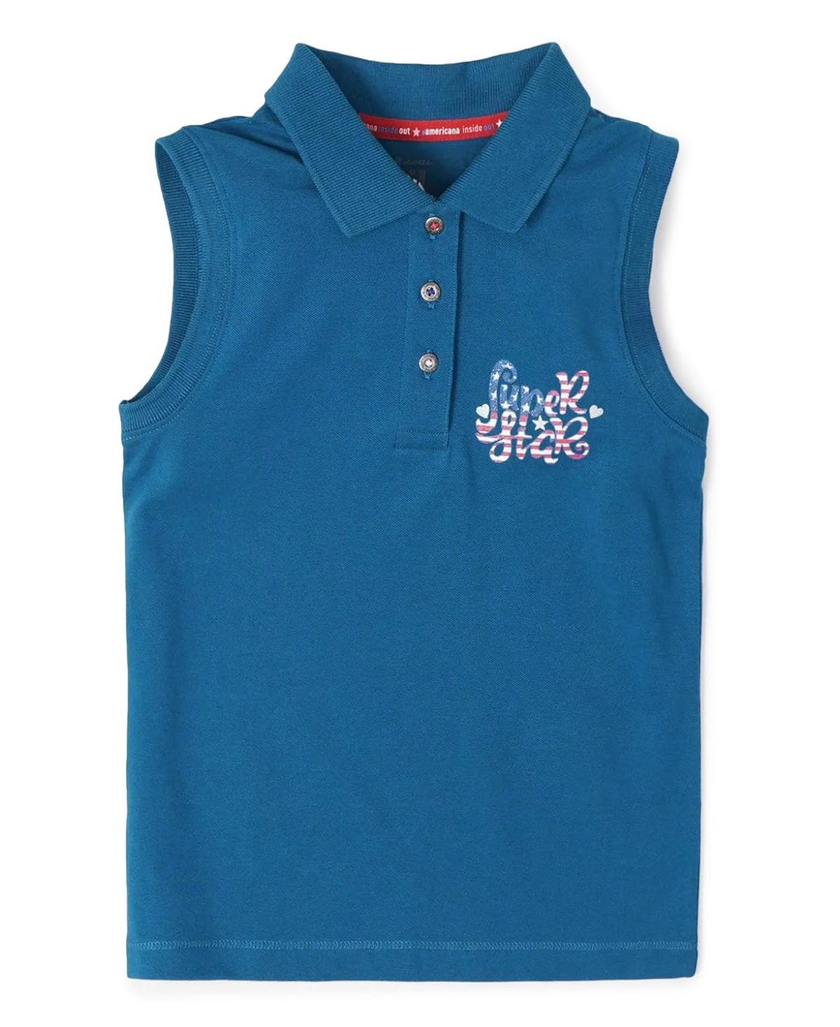 Jockey UG10 Girl's Super Combed Cotton Elastane Stretch Polo Neck Graphic Printed Tank Top