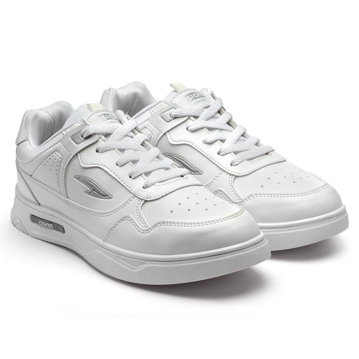 ASIAN Men's BOSTON-01 White Casual Sneaker Shoes with Synthetic Upper Lightweight Comfortable Mid Top Sneaker Shoes for Men's & Boy's