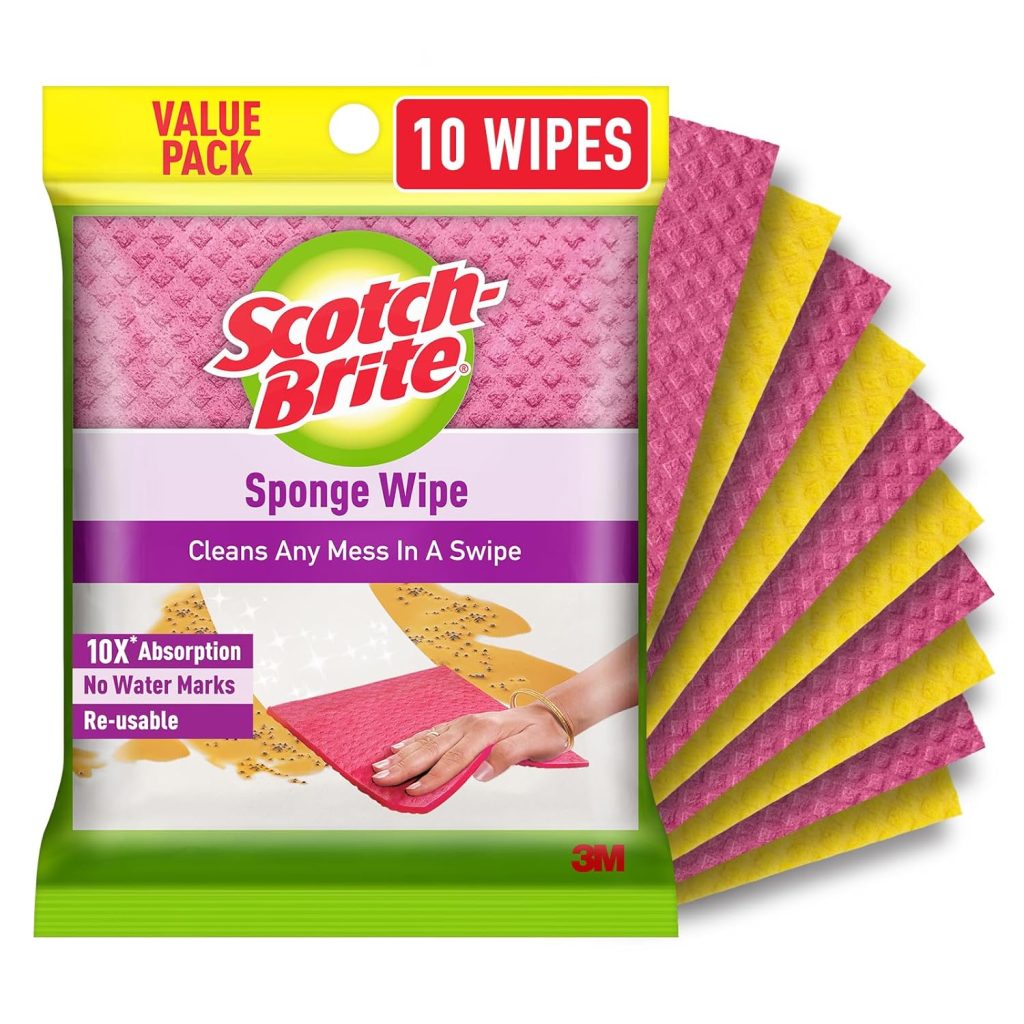 Scotch-Brite ,Multi-purpose , Easy to use kitchen cleaning Sponge Wipe (10 -Pieces)