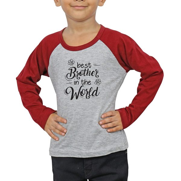 FADE COLLECTION - Best Brother in The World Full Sleeves Cotton Kids T-Shirt