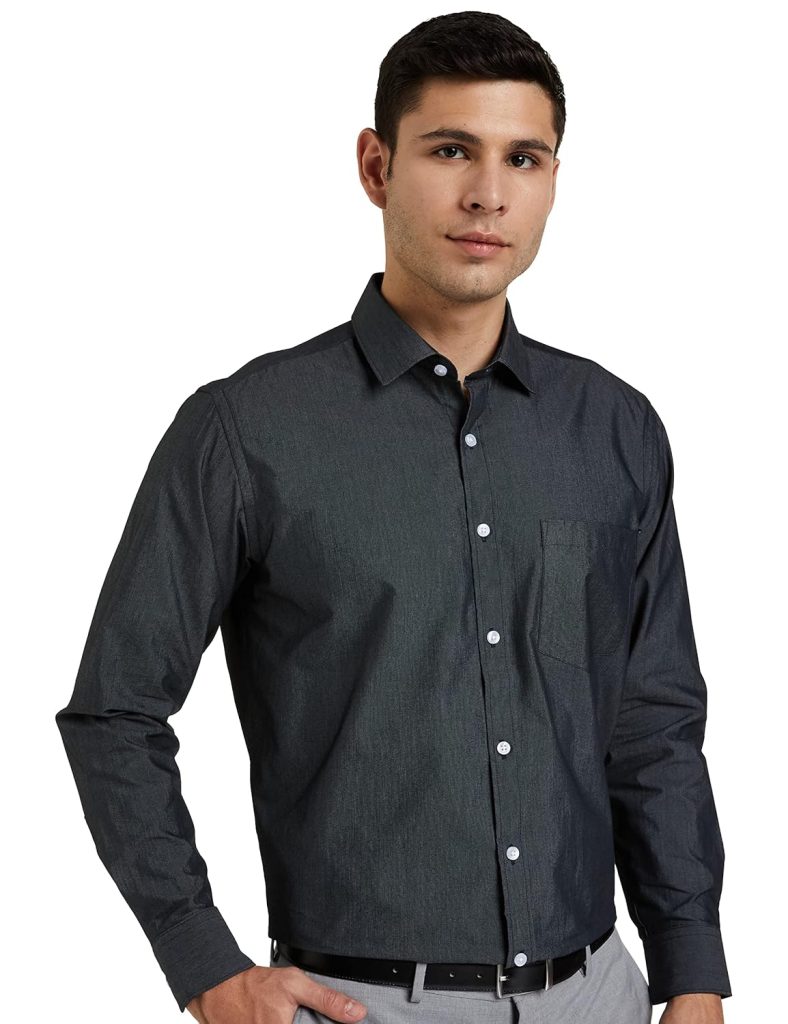 Amazon Brand - Symbol Men's Solid Cotton Rich Formal Shirt | Plain | Full Sleeve-Regular Fit (Available in Plus Size)