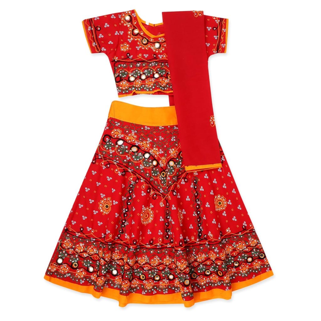 ANNA FASHION Girl's Cotton Lehenga Choli