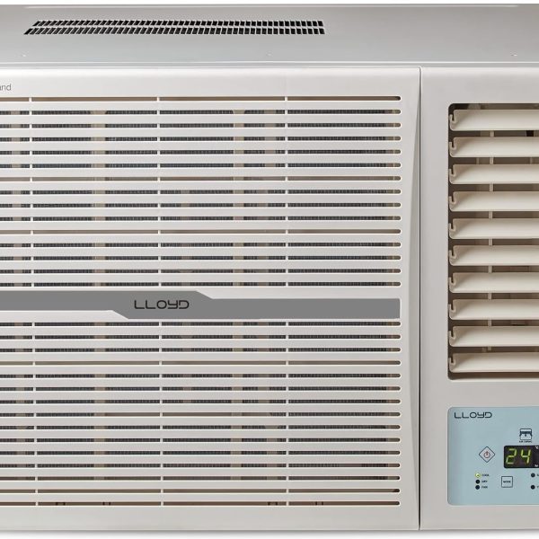 Lloyd 1.0 Ton 2 Star Fixed Speed Window AC (Copper, 2023 Model, White with Silver Deco Strip, GLW12C2YWSEW)