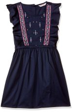 Amazon Brand - Jam & Honey Empire Waist Girls 100% Cotton Printed Knee Length One Piece Dress | Age 2-12 Years