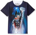 Marvel Avengers by Wear Your Mind Boy's Plain Regular fit T-Shirt (DMA0016_Blue 13-14 Years)