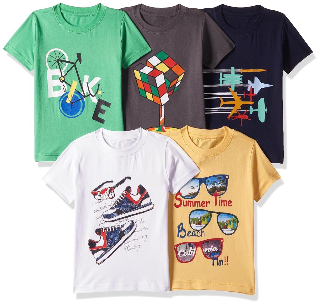T2F Boy's Solid Regular Fit T-Shirt