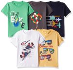 T2F Boy's Solid Regular Fit T-Shirt