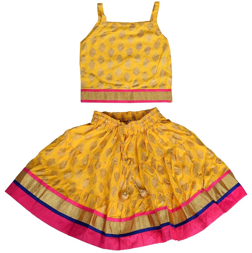 DIAMO Girl's Rayon Readymade Lehenga Choli