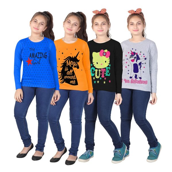 MIST N FOGG Girl's T-Shirt (Set of 4)