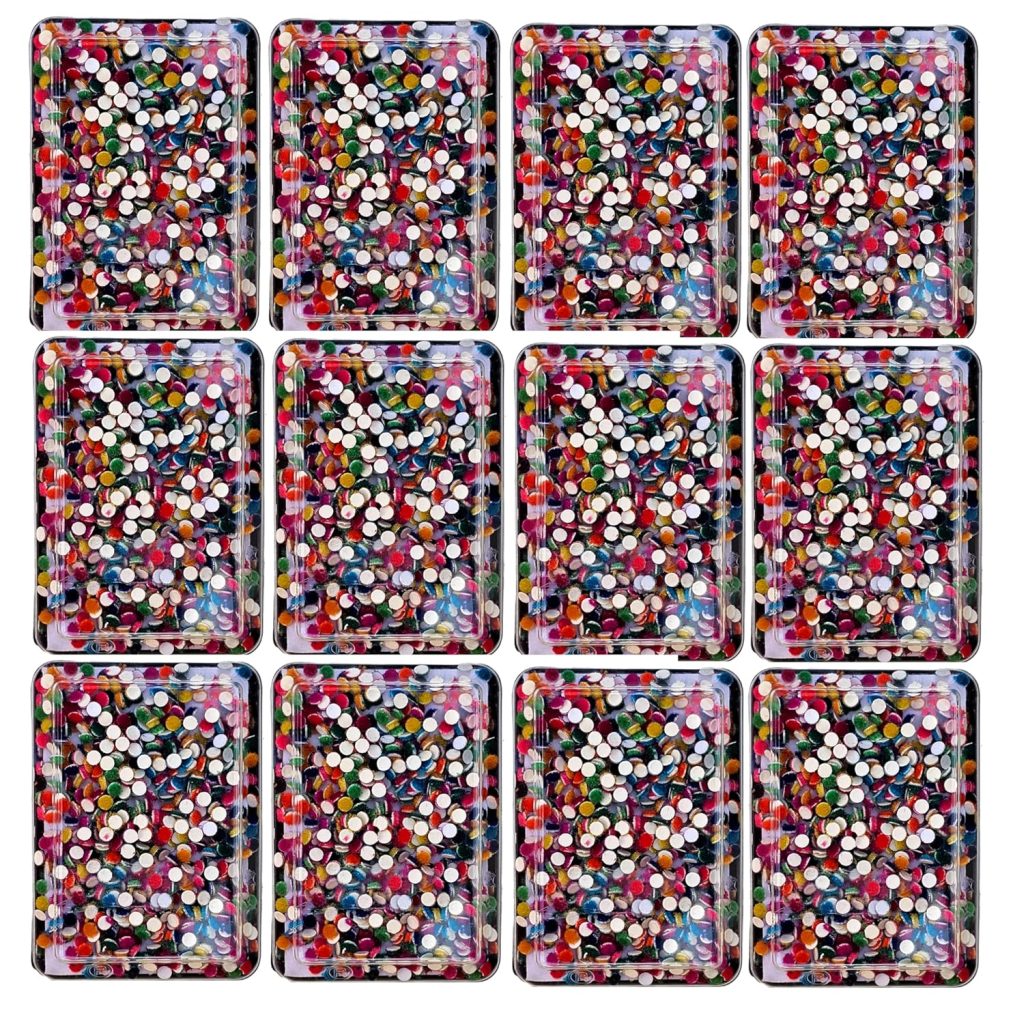 GNR Multicolor Bindi Daily Use Simple Forehead Bindi for Women - Pack of 12 Boxes (Size : 2 mm Each)