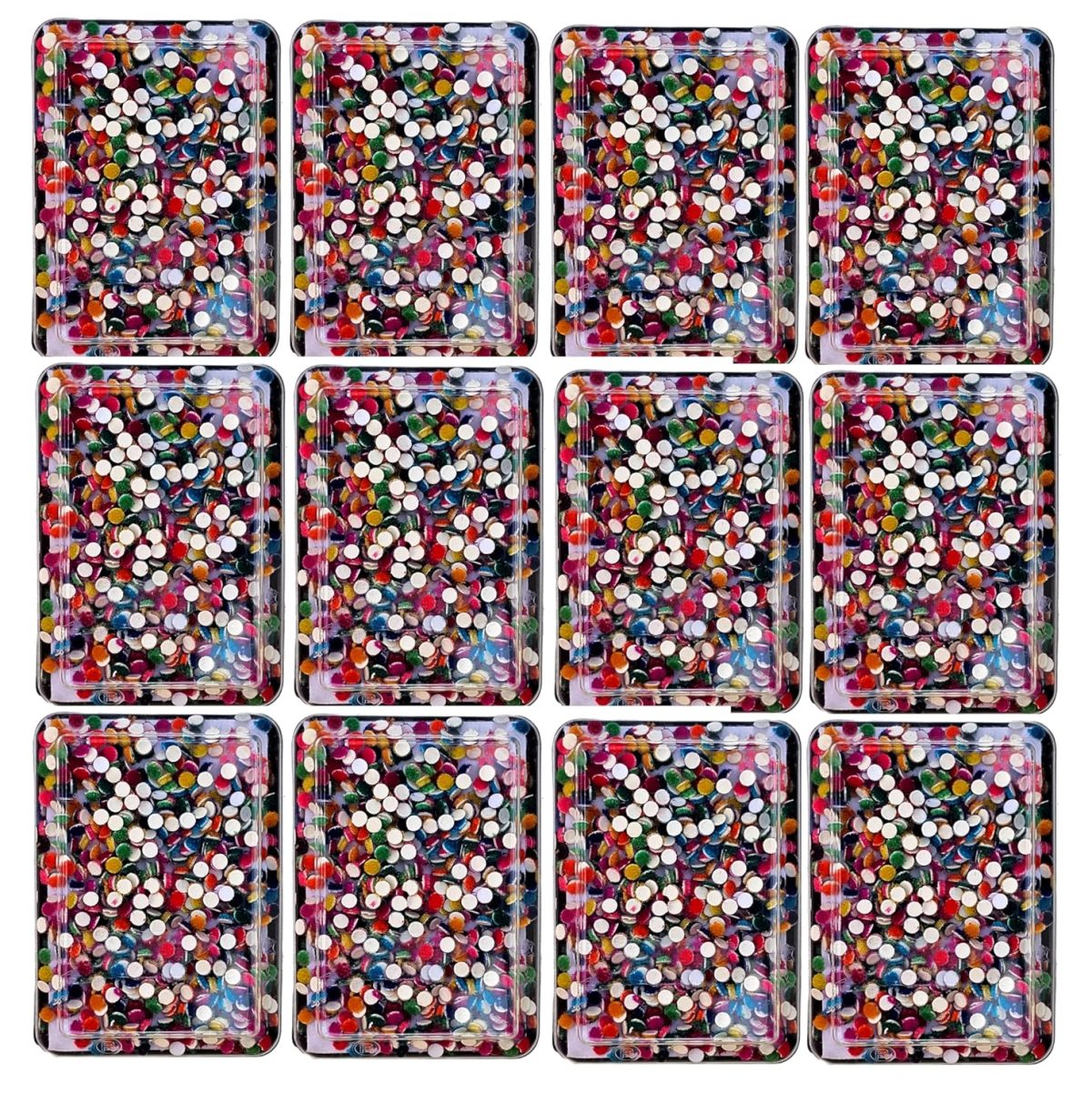 GNR Multicolor Bindi Daily Use Simple Forehead Bindi for Women - Pack of 12 Boxes (Size : 2 mm Each)