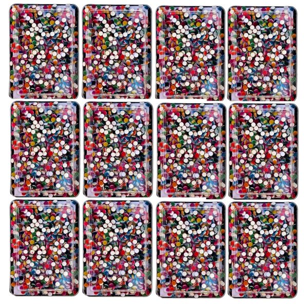 GNR Multicolor Bindi Daily Use Simple Forehead Bindi for Women - Pack of 12 Boxes (Size : 2 mm Each)