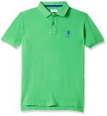U.S. POLO ASSN. Boys HS Polo Neck T-Shirts (UKTS6912_Poison Green_36T)