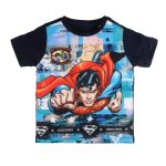 Superman by Wear Your Mind Boy's Plain Regular fit T-Shirt (WB.SM.BT025.3_Blue 3-4 Years)