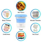 Small Portable Washing Machine, Mini Washer 9L High Capacity with 3 Modes Deep Cleaning for Underwear, Baby Clothes, or Small Items, Foldable Washing Machine for Apartments, Camping-White & Blue - Image 3