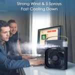 Enfogo 【12 YEARS WARRANTY】 Portable Air Conditioner Fan. This air fan features a 500 ml water tank, USB personal cooler, mini humidifier with 7 colors LED light, 3 timer options_Multicolor - Image 7