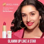 MyGlamm LIT Moist Matte Lipstick - Red Lady (Red Pink Shade)| Long Lasting, Pigmented, Hydrating Lipstick with Moringa Oil and Vitamin E (4.2g) - Image 3