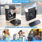 Mabron [15 𝒀𝒆𝒂𝒓𝒔 𝑾𝒂𝒓𝒓𝒂𝒏𝒕𝒚] Mini Evaporative Air Cooler – Portable Fan with LED Light, 3 Wind Speeds, and 3 Spray Modes for Desk, Office, or Travel - Black_Multicolor - Image 4