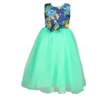 Arshia Fashions Girl's Net Empire Waist Maxi Dress (GRC00187B_36_Turquoise_9-10 Years) - Image 2