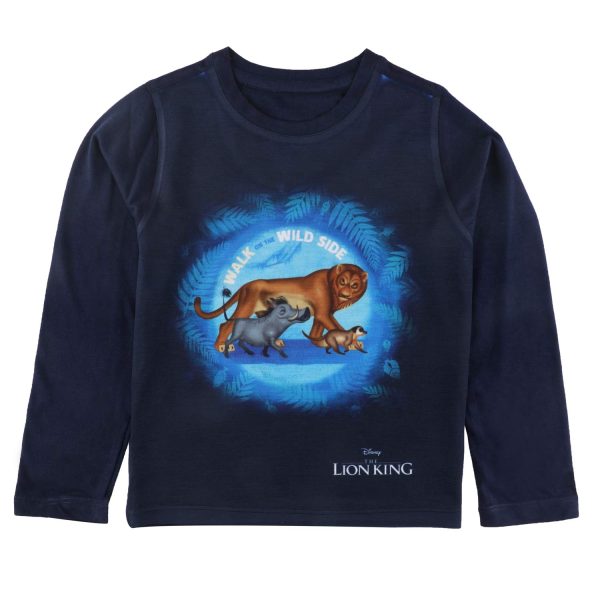 Lion King by Wear Your Mind Boy's Plain Regular fit Long Sleeve Top (DLKF0017.3_Navy Blue 3-4Y)