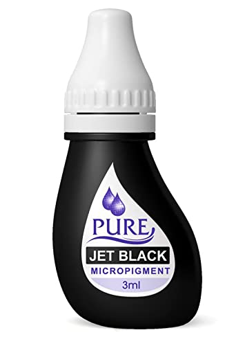 BIOTOUCH Micropigment Pure Jet Black for Permanent Makeup Microblading Supplies Eyebrow Shading Micropigmentation Cosmetic Tattoo Ink Lip Eyeliner 3ml, Bottle