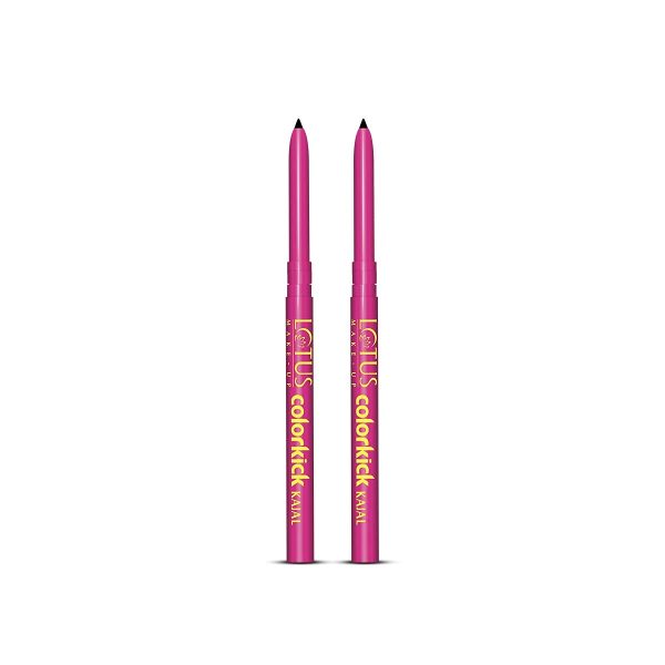 Lotus Makeup Colorkick Kajal Black,0.35g | Pack of 2,