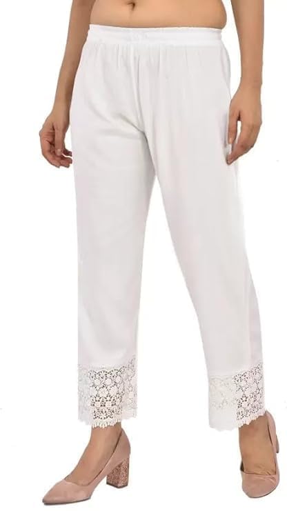 Women's Viscose Rayon Solid Regular Fit Trouser Pant Palazzo Bottom Wear