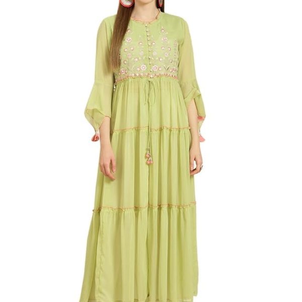 Juniper Women's Chiffon Layered and Tiered Kurta