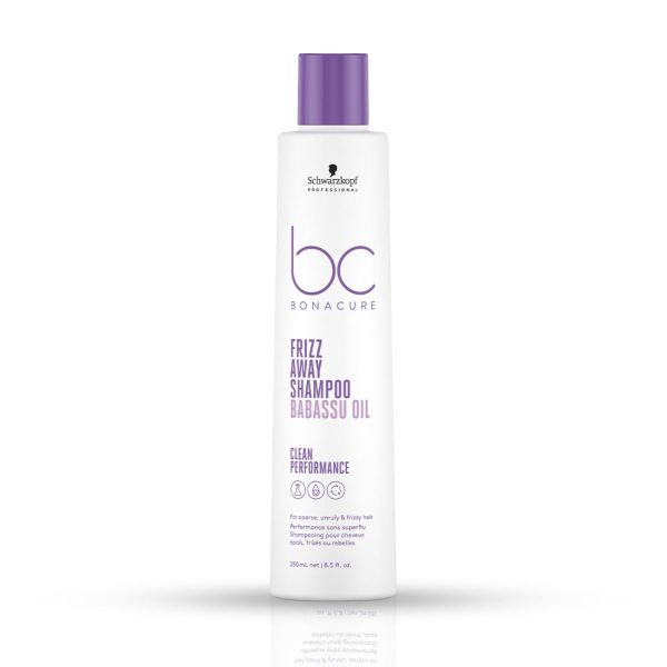 Schwarzkopf Professional Bonacure Frizz Away Shampoo For Men & Women | Anti-Frizz & Smoothing Formula with Babassu Oil | Tames Unruly Hair & Enhances Shine (250ml)