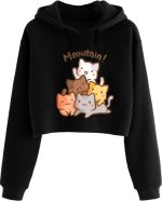 BELTLY Cute Crop Hoodie cat Women Sweatshirt Causal Stylish Latest Black Pink Lavender White Girl 499 599 Under