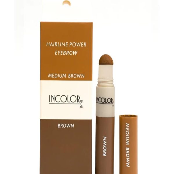 HairLine Power EyeBrow Incolor,Hair Shading Sponge Pen, Quick Root Touch-Up,Eyebrows, Beard Line (Medium Brown+Brown)